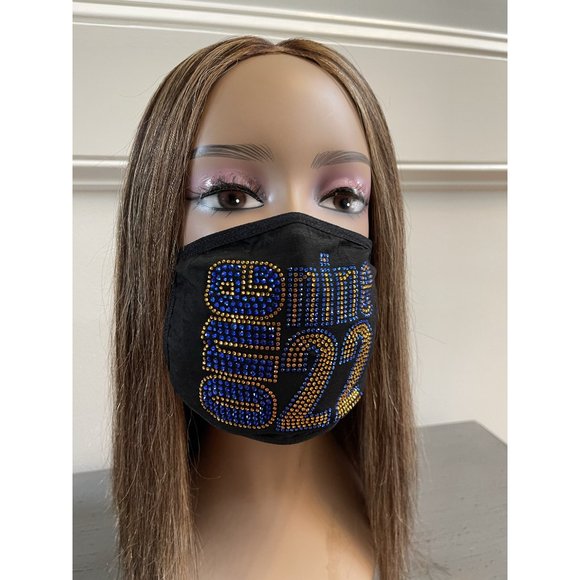 Sigma Gamma Rho 1922 Bling Rhinestone Face Mask - Picture 7 of 11